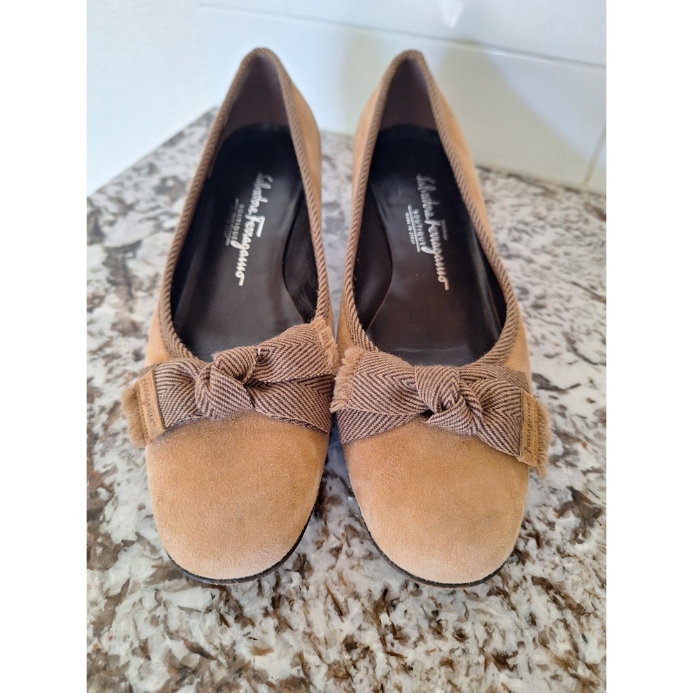Women's Salvatore Ferragamo Boutique Brown Suede Tassel Wedge Loafers Size 7.5B